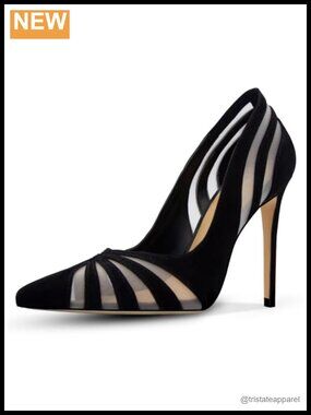 Mesh Pointed Toe Slip On Stiletto High Heels Pumps